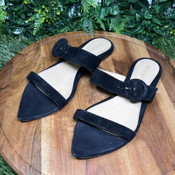 GIANVITO ROSSI Flats Women 41EU/10US Black Made In‎ Italy Suede Sandals 2270 - Picture 6 of 11